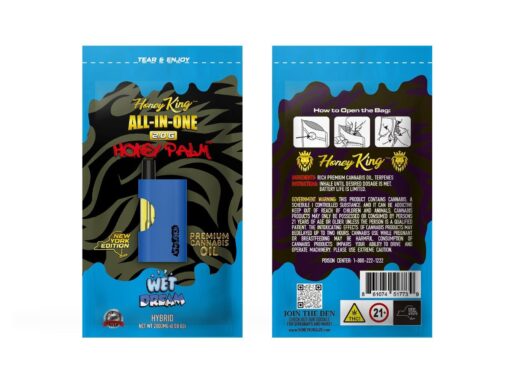 Wet Dream (Hybrid) honey king disposable, honey king disposable review, honey king 2.5 gram disposable,