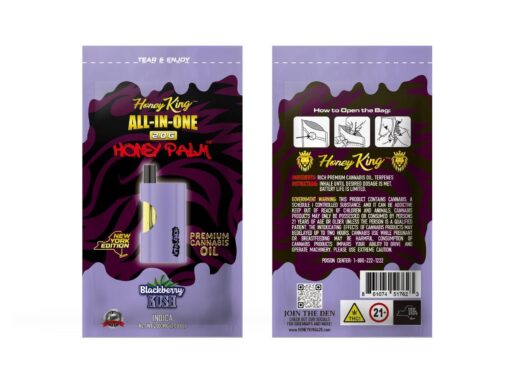 Blackberry Kush (Indica) honey king disposable, honey king disposable review, honey king 2.5 gram disposable,