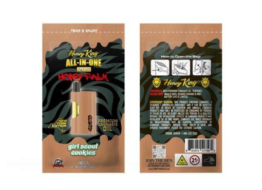 Girl Scout Cookies (Indica) honey king disposable, honey king disposable review, honey king 2.5 gram disposable,