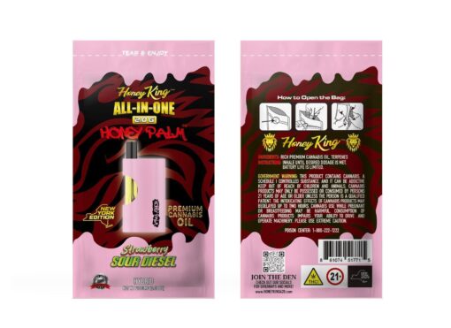 Strawberry Sour Diesel (Hybrid) honey king disposable, honey king disposable review, honey king 2.5 gram disposable, Strawberry Sour Diesel (Hybrid)